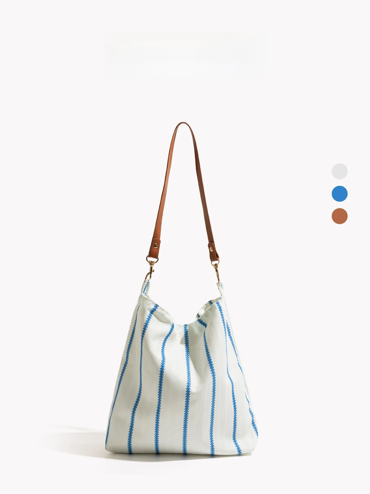 

Clementine Girl Korean Style Blue White Stripes Canvas Bag Commuter Relaxing Single Shoulder Bag Women 2026 New Bag