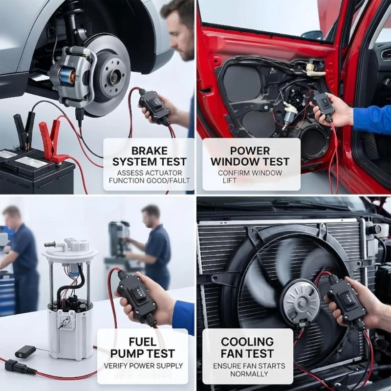 Parking Brake Motor Service Tool with Direct Battery Clamps Use