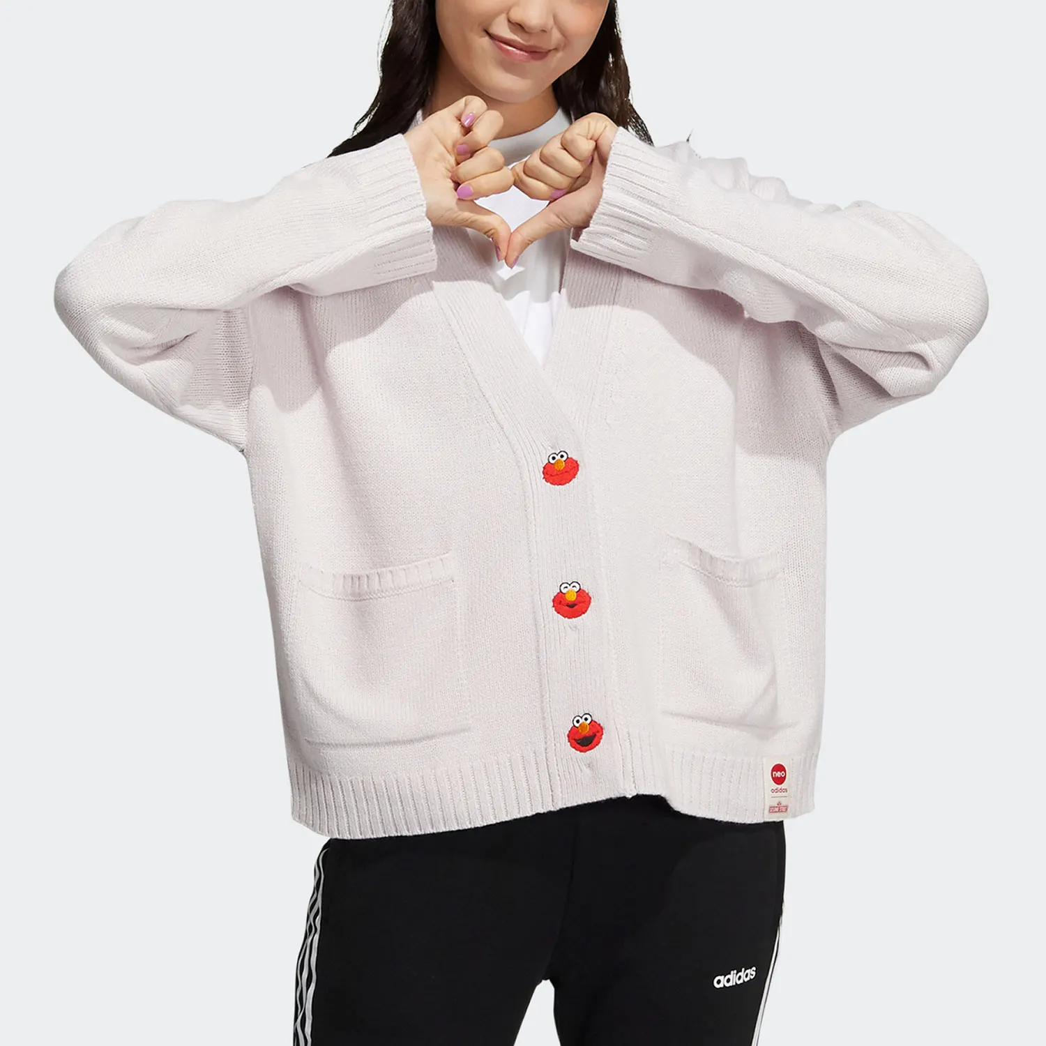 Adidas genuine Neo women's Sesame Street co branded knitted cardigan HD7283
