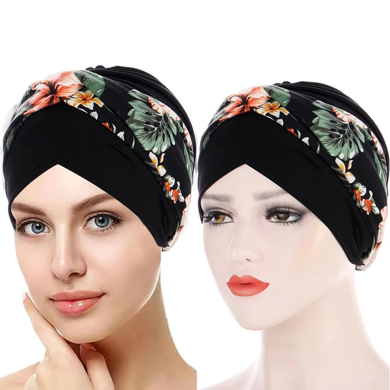 Ramadan Fashion Print Hijab Caps sciarpa testa musulmana turbante cofano pronto da indossare Ladies Wrap Hijab interno Headwrap