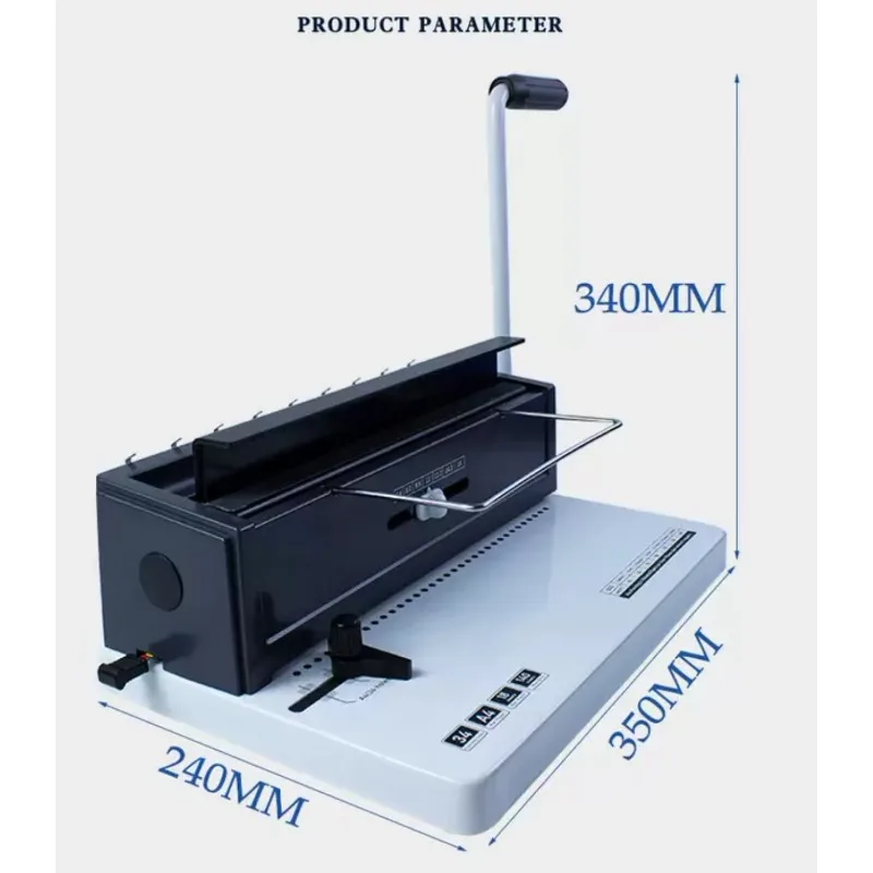 Manual Double Loop Spiral Wire Twin Ring Wire-O Binding Machine for Notebooks - view 5
