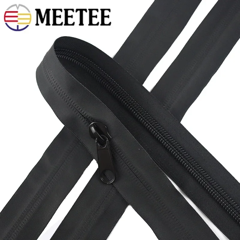 2/4/10M 5# 8# 10# Waterproof Zipper with Sliders By The Meter Plstic Coil Nylon Invisible Zip for Clothing Sewing Accessories