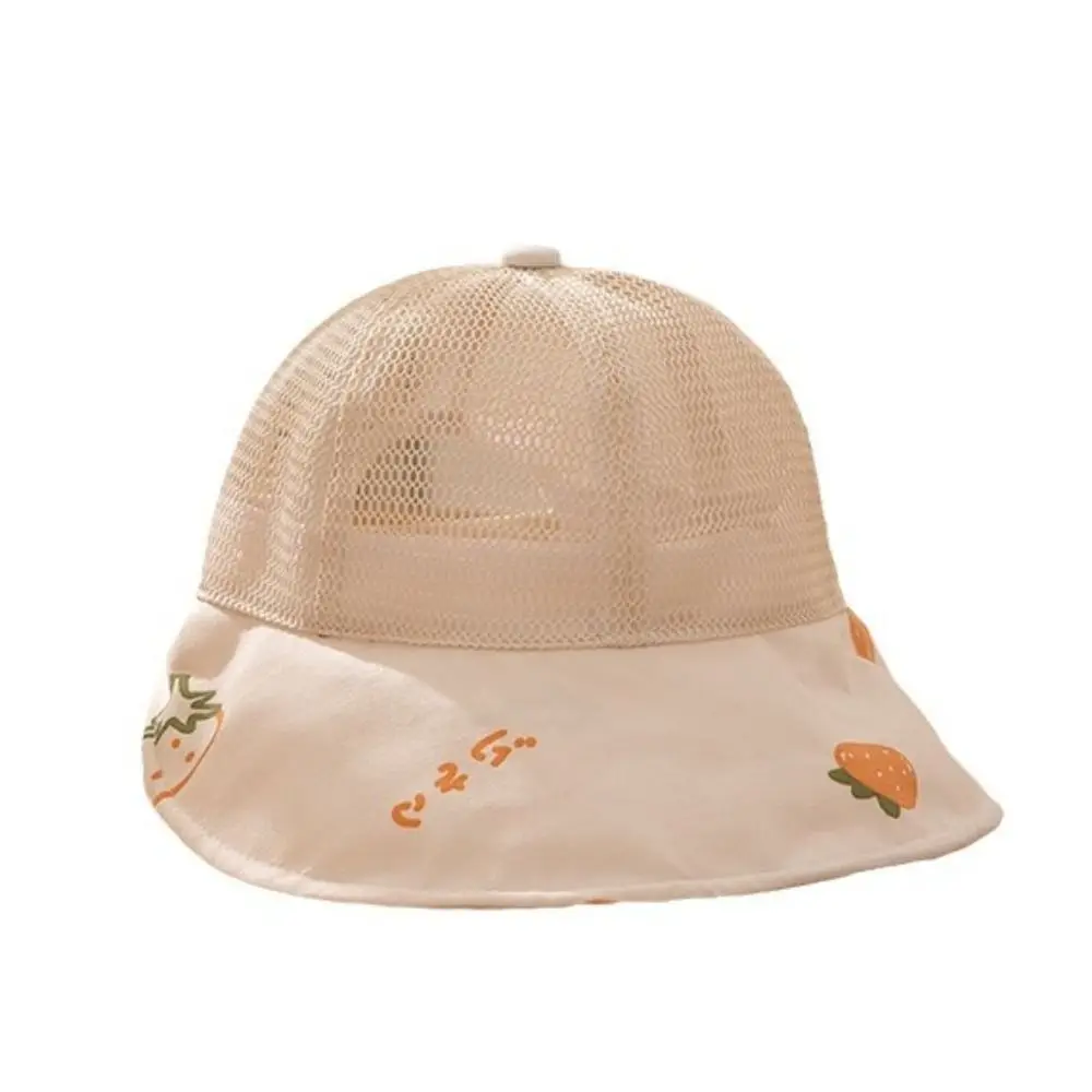 Cute Sun Hats Casual Summer Strawberry Print Sunscreen Cap Portable Mesh Visor Cap for Kids image 5