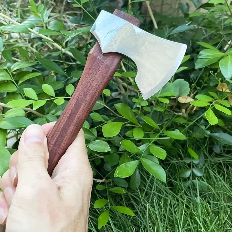 Camping Outdoor Axe , Wood Handle With Leather Sheath 2