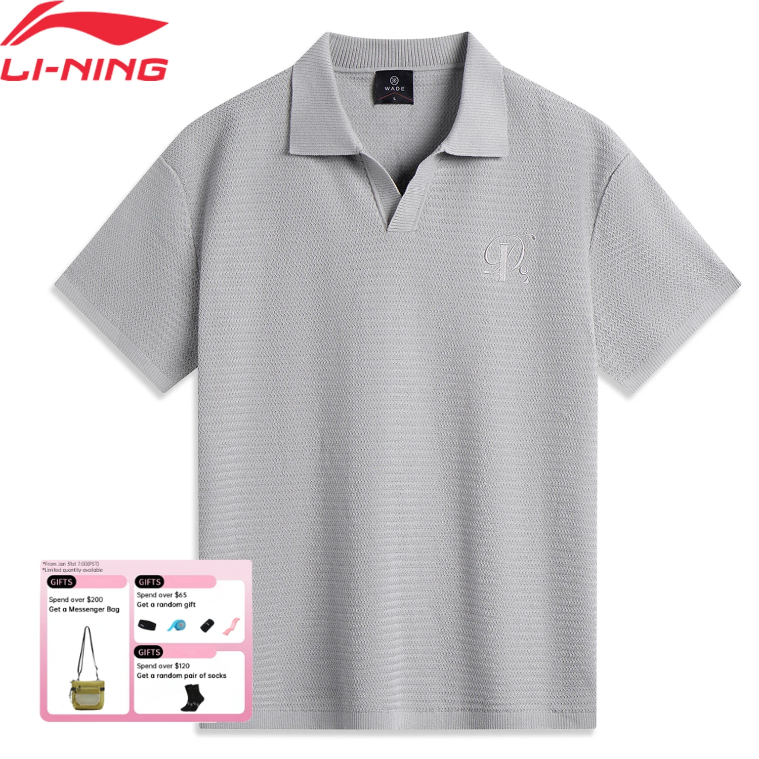 

Li-Ning Men's Wade Pullover Short Sleeve 68.7%Polyester 31.3%Cotton Regular Fit Comfortable LiNing Leisure Knit Jumper AMBV373