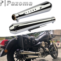 Steel Universal Cafe Racer Silencer 35mm 38mm 41mm Motorcycle Exhaust Pipe Muffler For Chopper Bobber Sportster XL1200 XL883