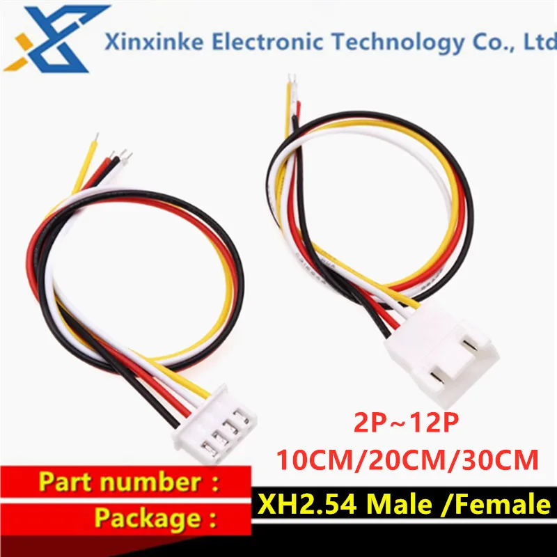 5~10PCS XH2.54mm Color Electronic Wire 2/3/4/5/6/7/8/9/10P 11P 12P 10CM 20CM 30CM Single Head Connection Wire Male /Female  ﻿