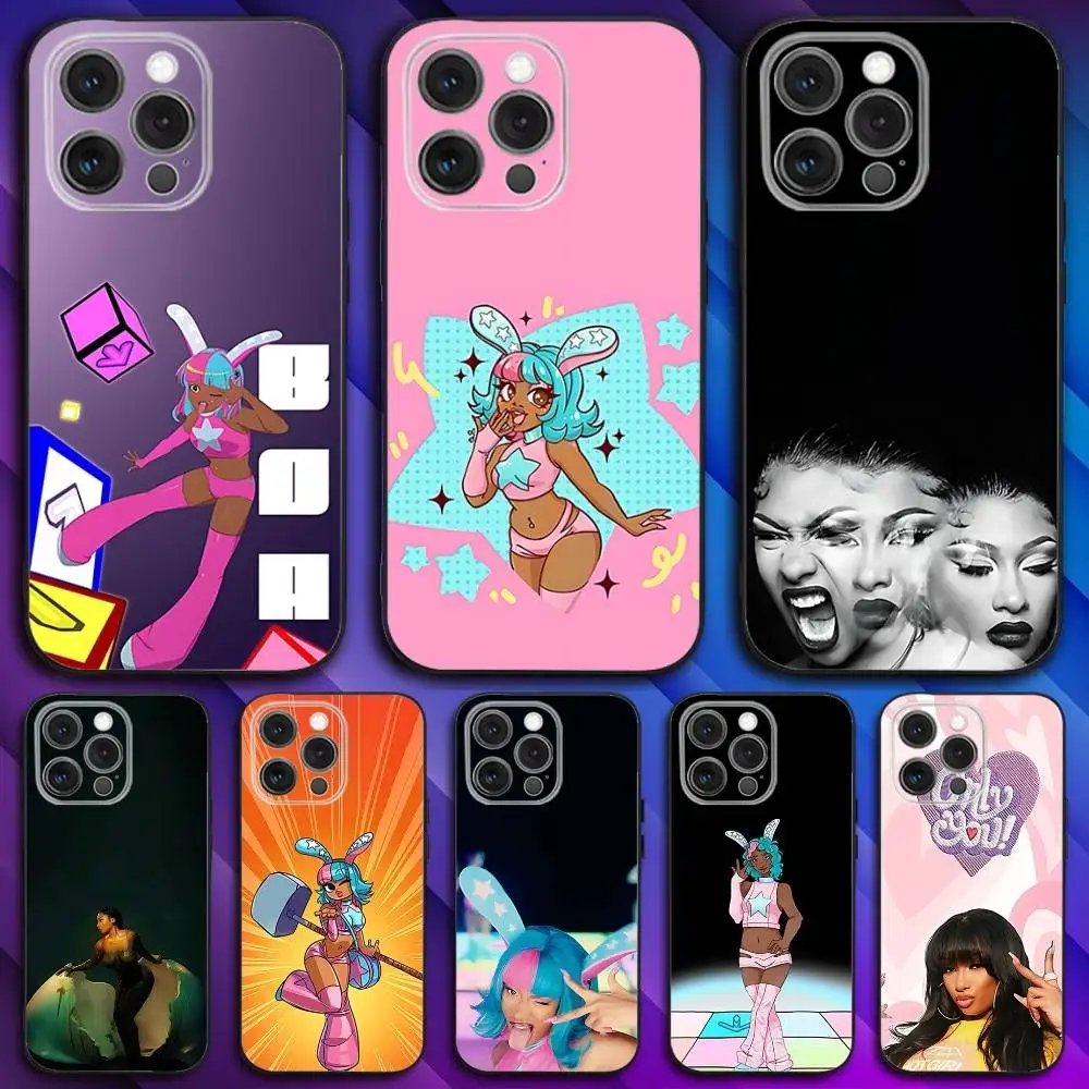 

M-Megan BOA Thee Singer Phone Case For iPhone 16,15,14,13,12,11,Pro,Max,Plus,X,XS,SE4,E,Mini,Soft Black Case