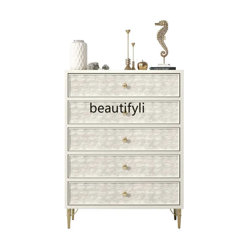 

yj American-Style Solid Wood Chest of Drawers Light Luxury Bedroom Simple Modern Drawer Wall Storage Cabinet