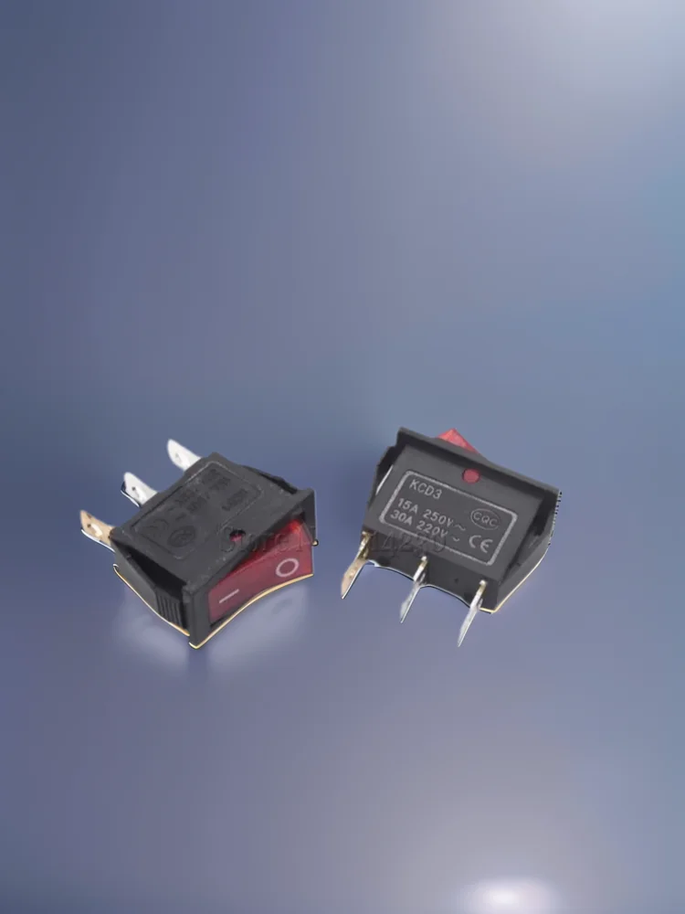 10 sztuk przełącznik Rocker 15A 250V 30A 220VAC 3Pin z czerwonym światłem KCD3-102/N 15*32mm wyłącznik zasilania — zdjęcie 2