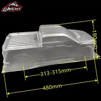 高品質 1/8 RC PC F150 猛禽車殼,軸距 313mm,適用於 HOBAO OP-0125N RC 遙控怪獸卡車攀爬車 MTX FLUX MT410 10 最佳銷售 履帶本體 313mm - №3