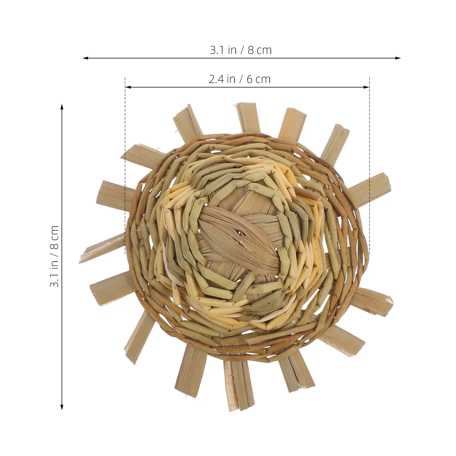 5 Peças de Chapéus de Palha Mini em Amarelo Claro, Diâmetro de 8-9cm, Chapéus de Palha Pequenos para Artesanato, Decoração de Festa de Animais de Estimação, Estilo Mexicano Mini