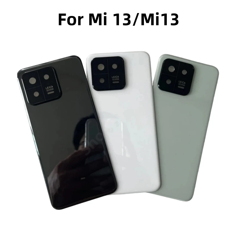 

superior quality New For Xiaomi Mi 13 Glass Back Battery Cover For Mi13 Door Housing + Flash Cover + Camera Lens