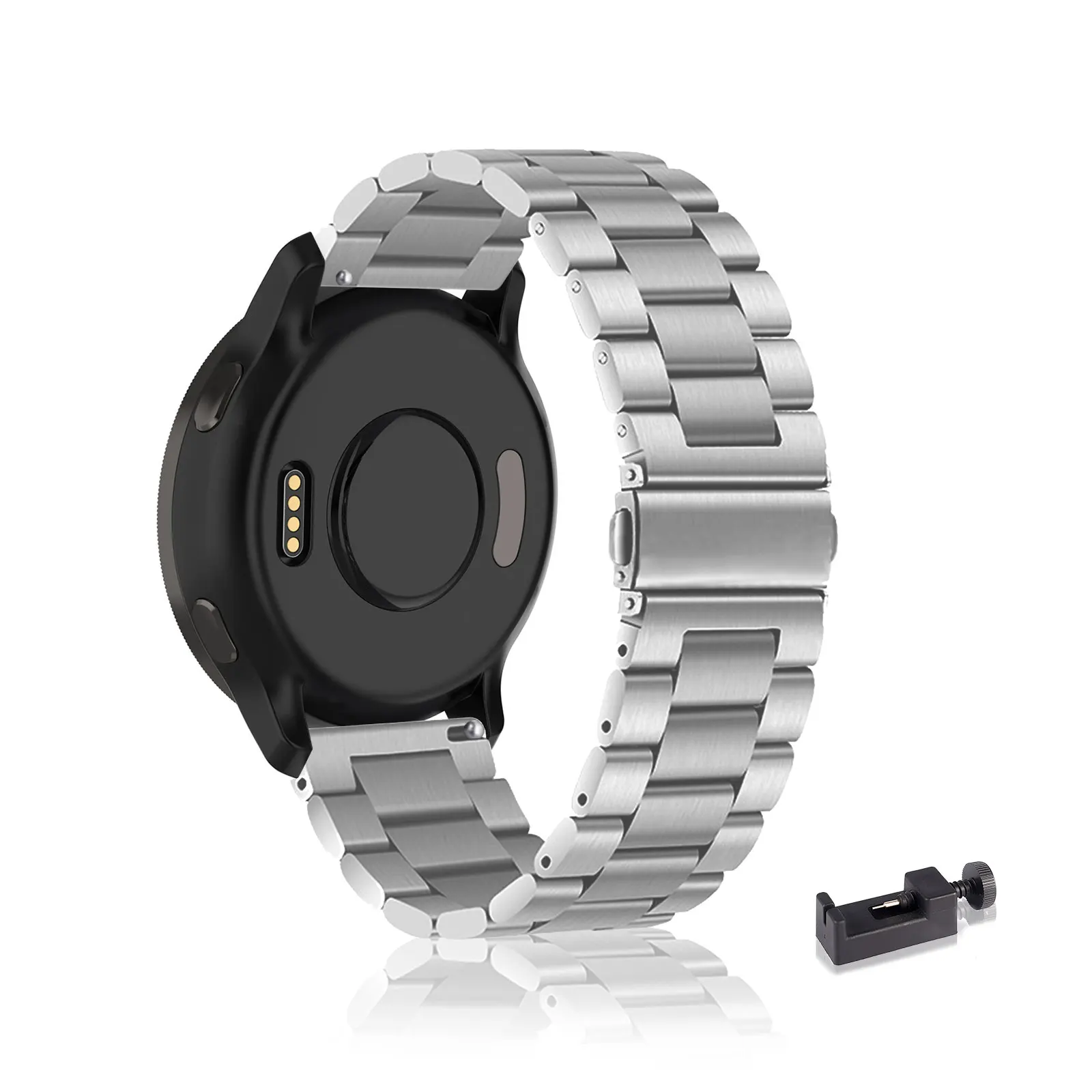 

Stainless Steel Bands for Garmin D2 Air X10 Band, Three Columns Metal Replacement Strap