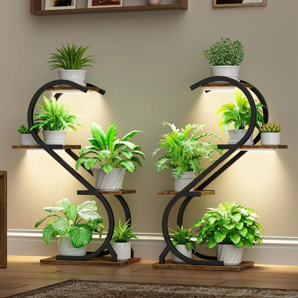 

Plant Stand Indoor with Grow Light, 4 Tiered Metal Plant Shelf Indoor, for Indoor Plants Multiple, 29'' Plant Stands