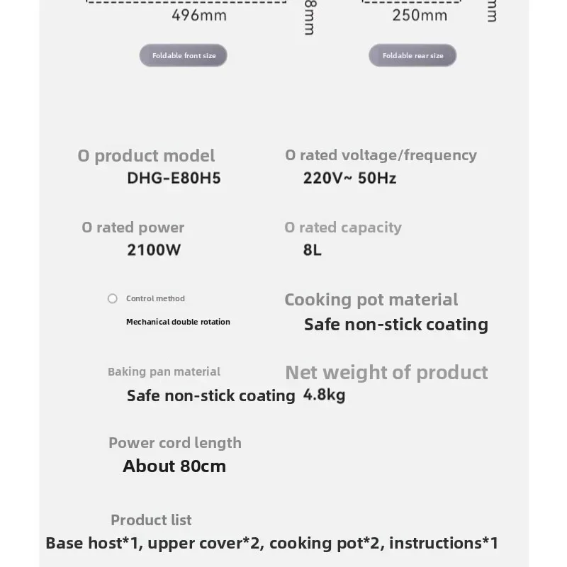 وعاء ساخن كهربائي قابل للطي على شكل بطة الماندرين، وعاء منزلي ذو سعة كبيرة ومتعدد الوظائف
