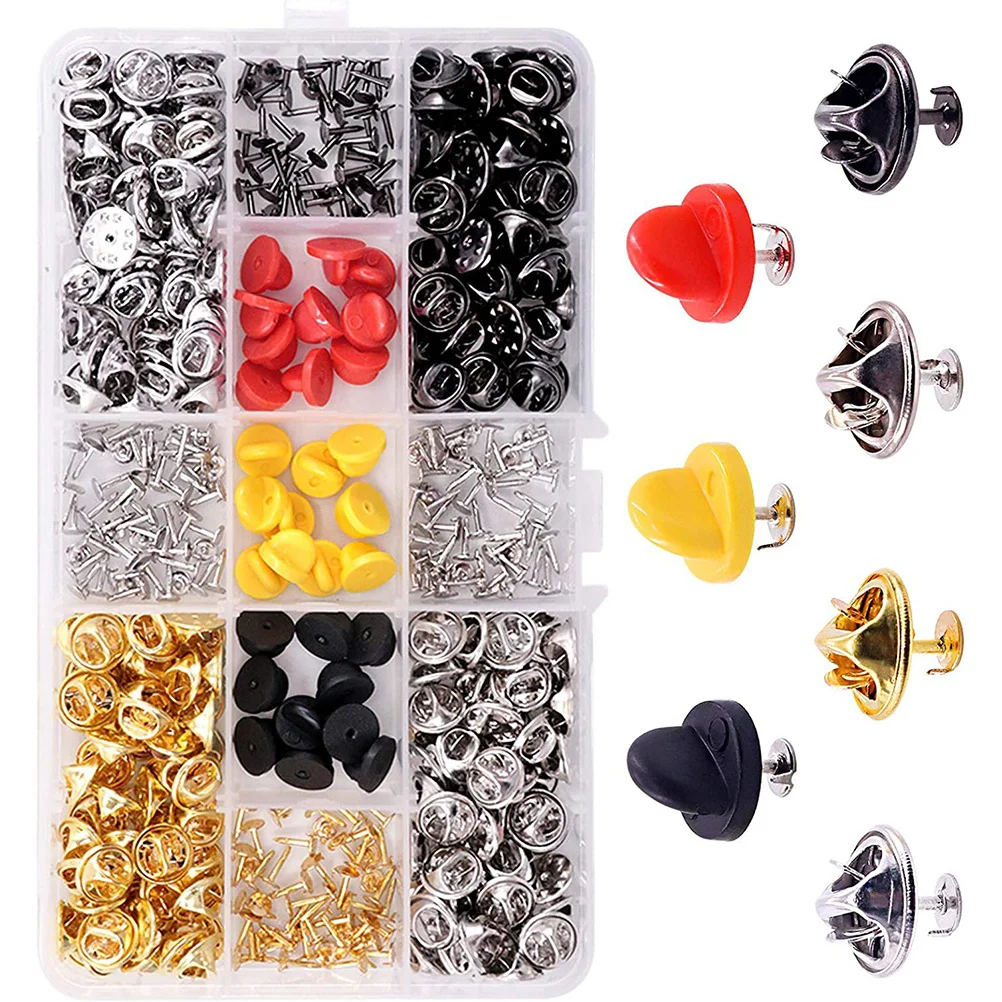 

430Pcs Butterfly Pin Back Set Rubber Metal Lapel Pin Backs Easy Use for Brooch Tie Tack Badge Jewelry Making DIY Crafts