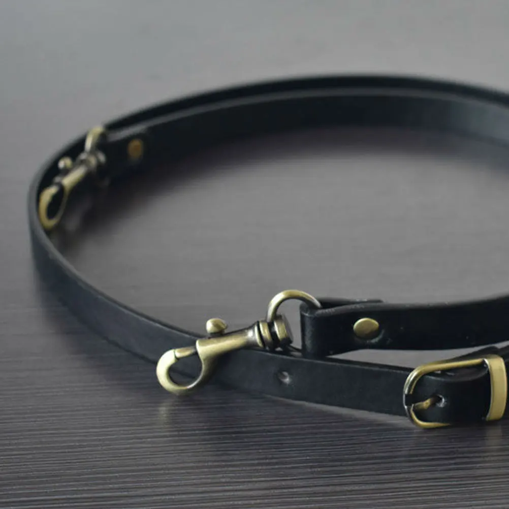 

120Cm Adjustable Pu Bag Strap For Cross Body Shoulder Bag Replacement Accessory Black Brass Buckle Long Comfortable Strap