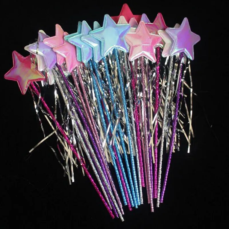 20pcs Star Heart Butterfly Wands Magic Sticks Princess Girls Kids Cosplay Costume Props Show  Party  Christmas Easter