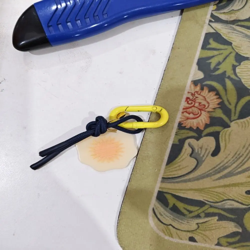 

Acrylic Charms Retro Rope Woven Pendant Contrasting Car Keyring Mobile Phone Pendant Geometric Cartoon Bag Chain Charms Women