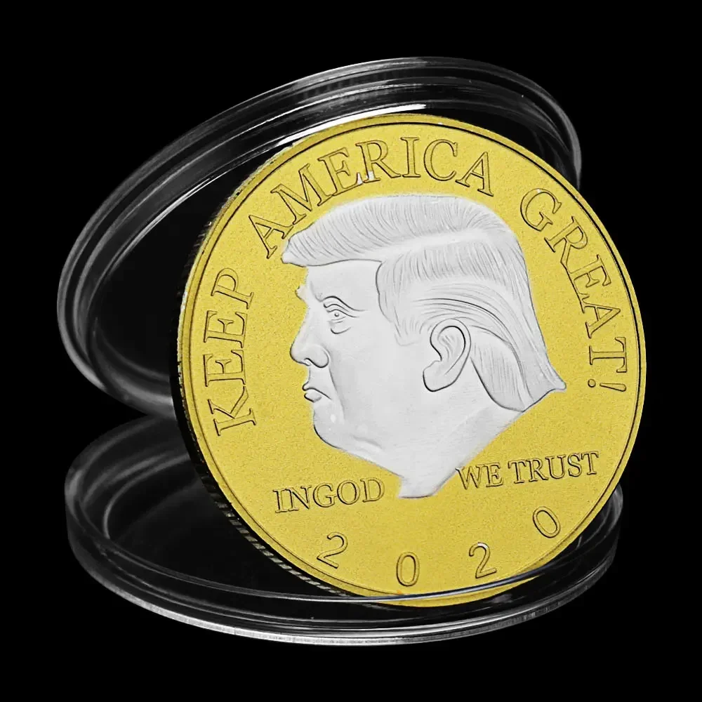 Сувениры «Сохранение Америки, Великий Дональд Трамп», монета и подарки для сувениров Трампа, золотистая, посеребренная памятная монета Сувениры «Сохранение Америки, Великий Дональд Трамп», монета и подарки для сувениров Трампа, золотистая, посеребренная памятная монета