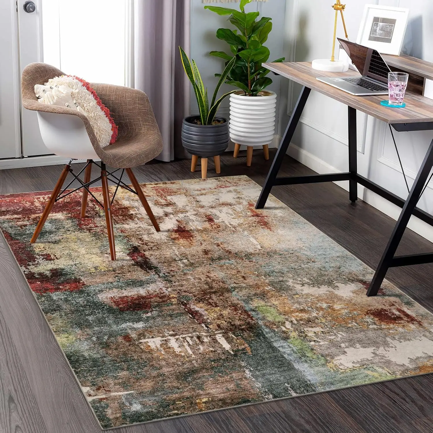 

VIKAMA Light Luxury Carpet, Moroccan Retro Nordic Floor Mat, Living Room, Bedroom Sofa, Coffee Table Mat, Home Decoration