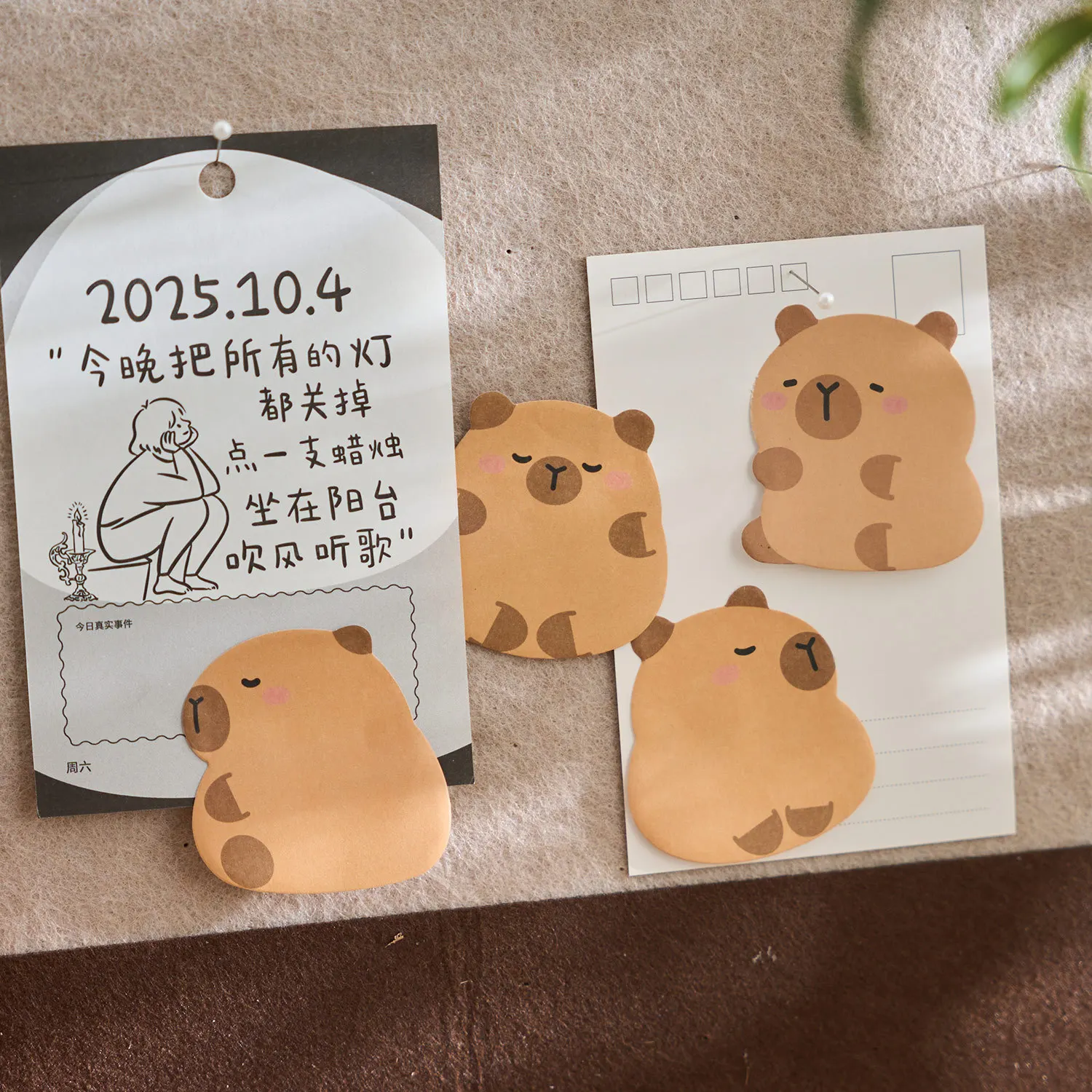 30sheets Kapibala Memo Notes Daily Series  Cartoon Cute Office Record Handbook Message Post Memo Pad Sticky Notes Stationary