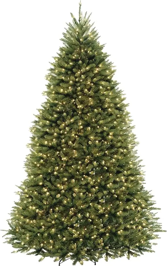 National Tree Company Dunhill Fir Artificial Tree, 9 Ft, Dual Colored Lights  storage shed