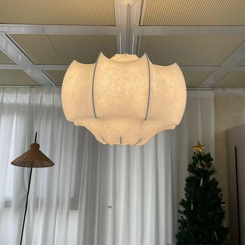 

French silk pendant light, bedroom light, retro living room light, minimalist modern designer, homestay restaurant pendant light