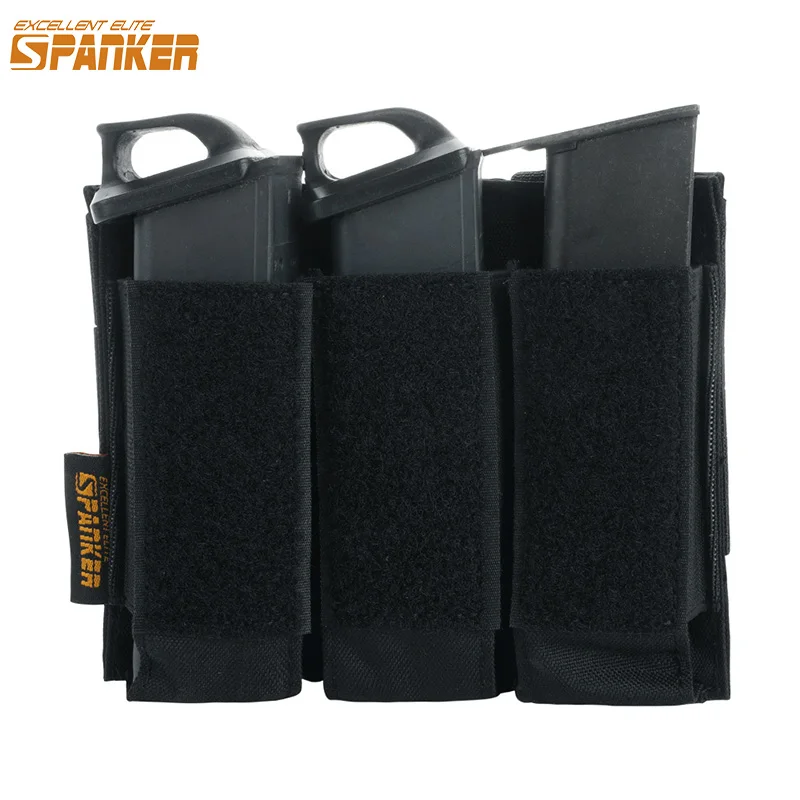 Tactical Magazine Pouch 9MM Triple Mag Bag Molle Flashlight Pouches Hunting Holster Outdoor Mag Bag Accessory