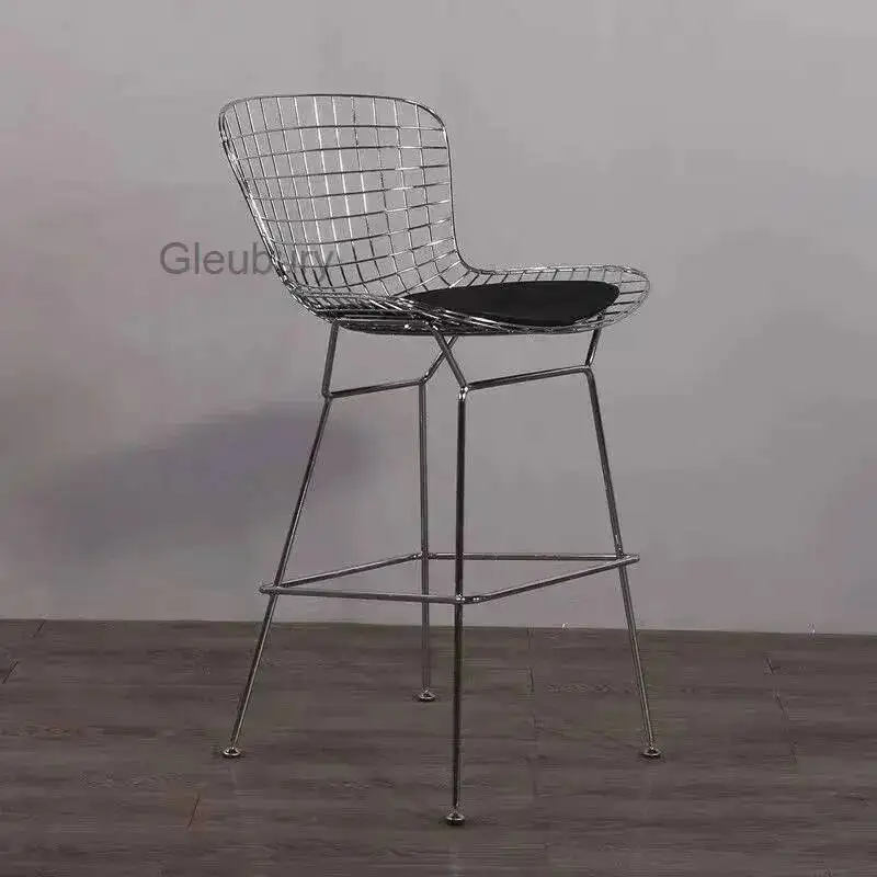 

Industrial Designer Bar Chairs Metal Modern Ergonomic Sturdy Island High Chairs Counter Unique Backrest Sillas De Bar Furniture