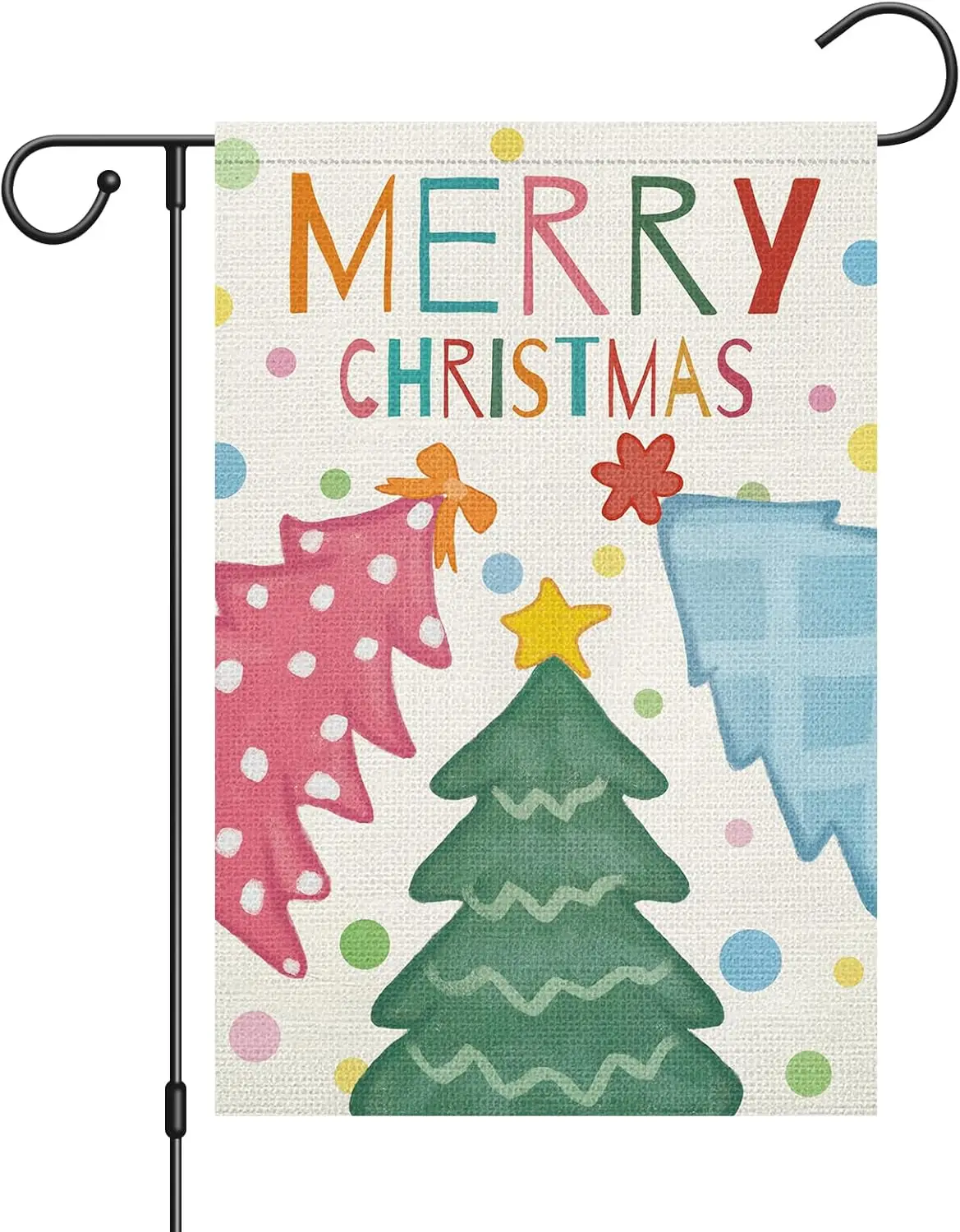 Merry Christmas Garden Flag 12x18 Inch Double Sided, Burlap Christmas Trees Winter Yard Outdoor Flag IIK AAL HHM WZZ yyi