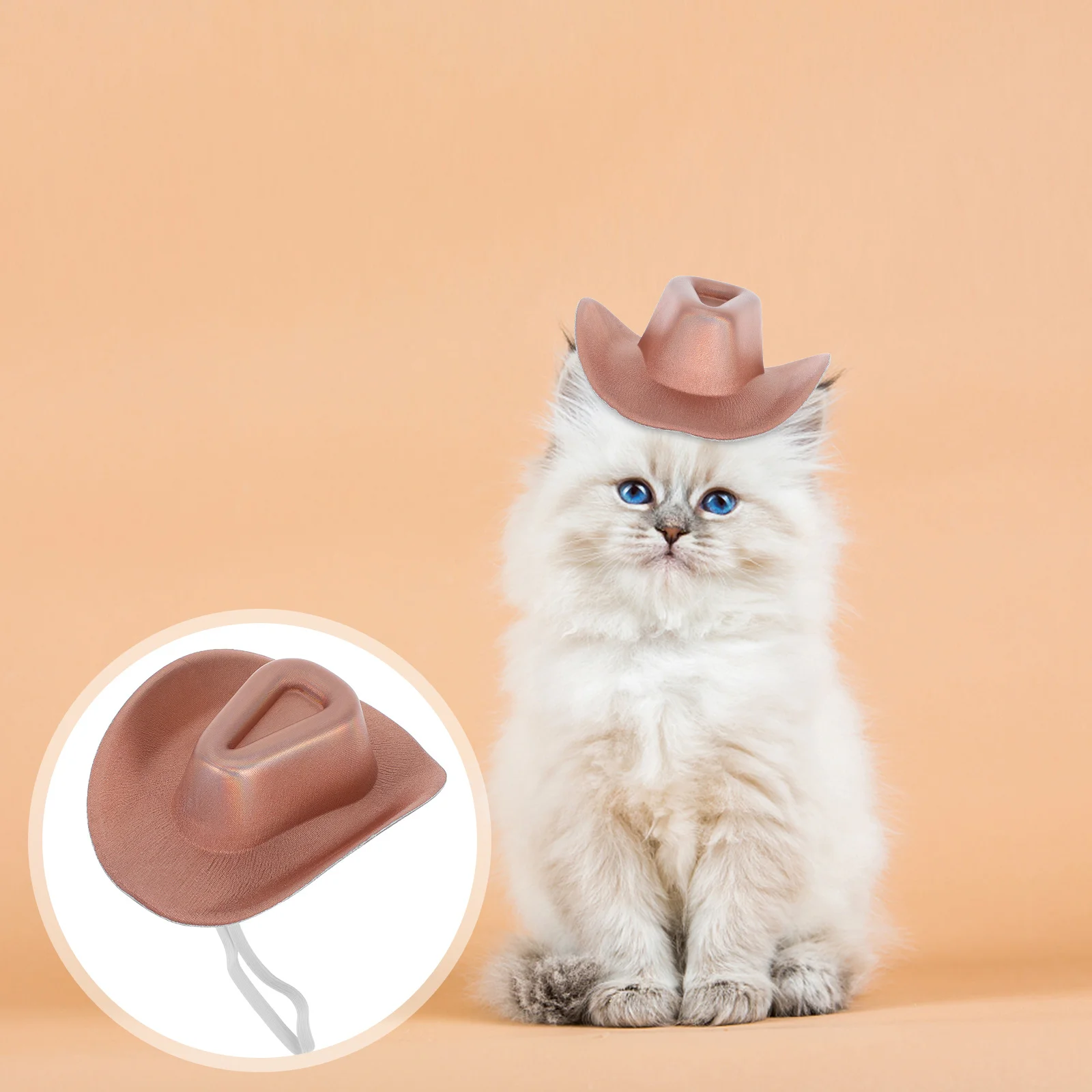 

Sparkling Cowboy Hat for Pets Dazzling Western Attire Set Comfortable Breathable Dog Cat Cosplay Cap Holiday Celebration Decor