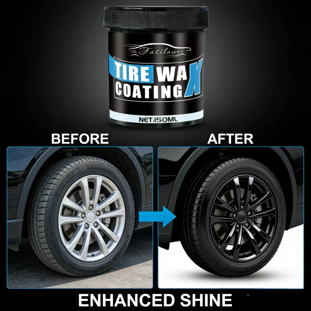 

150 мл восковое покрытие для шин для BMW — долговечная защита от блеска для автомобильных шин