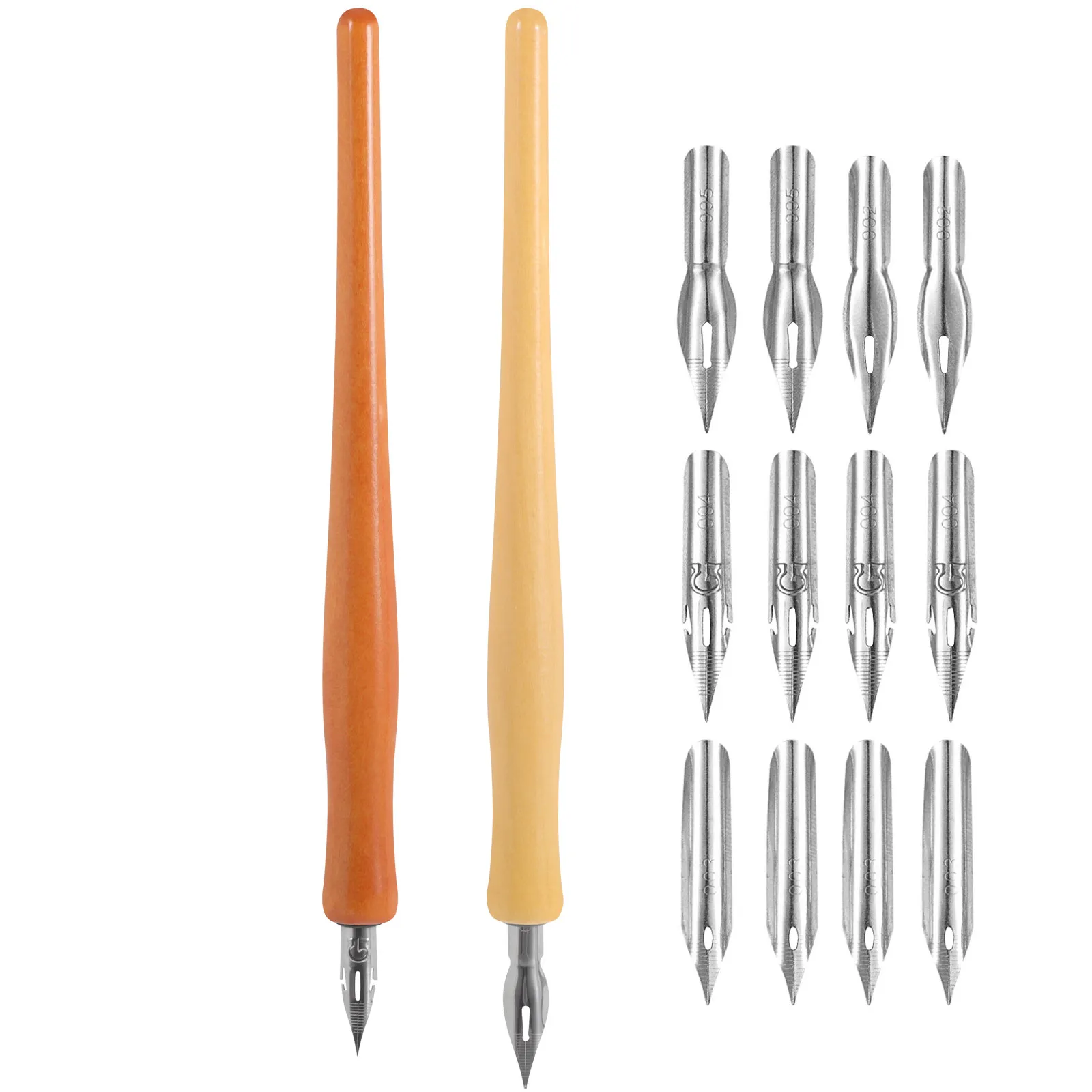 

1Set Premium Calligraphy Dip Pen Crafted from Wood and Stainless Steel Irregular Rod for Comfortable Grip Ideal for Drawing