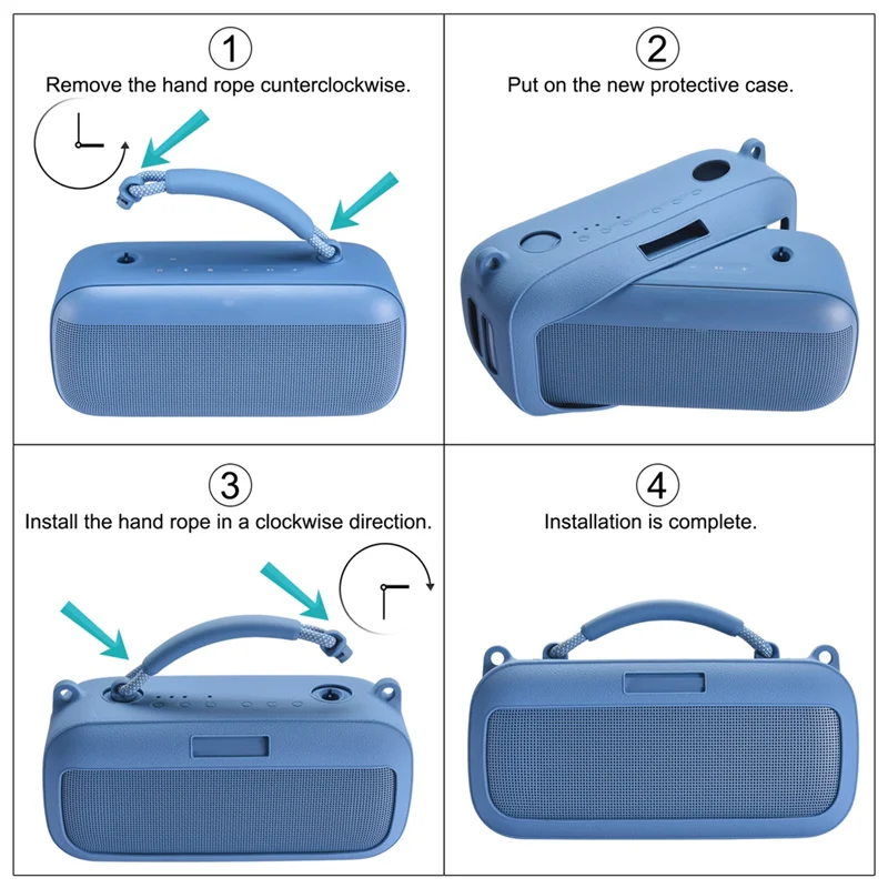 AS95-Silicone Handle Cover Case Replacement For Bose Soundlink Max Bluetooth Portable Speaker