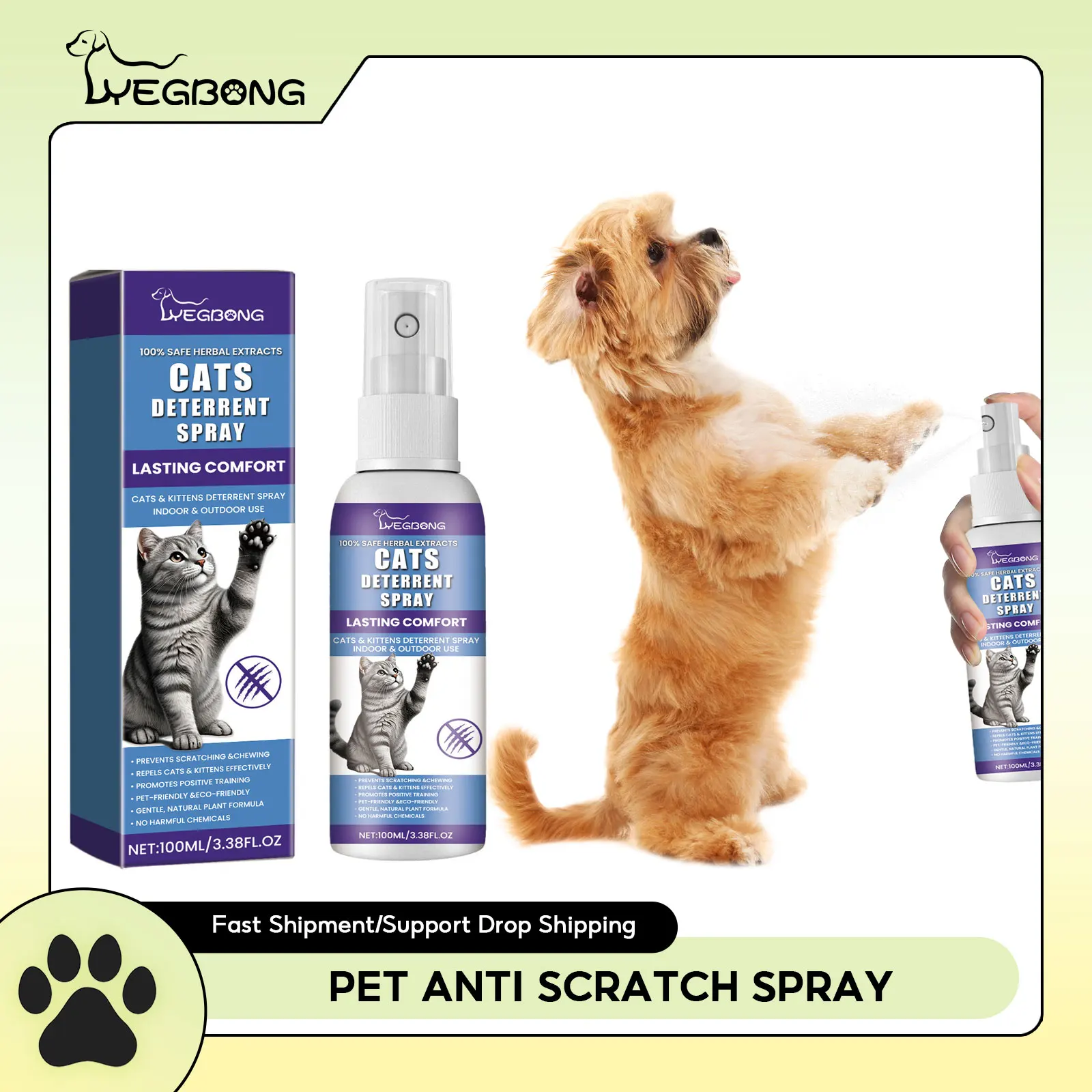 

Keep Off Cat Spray Anti Scratch Calming Stop Chew Biting Furniture Protection Restricted Area Training Pet Forbidden Area Spray