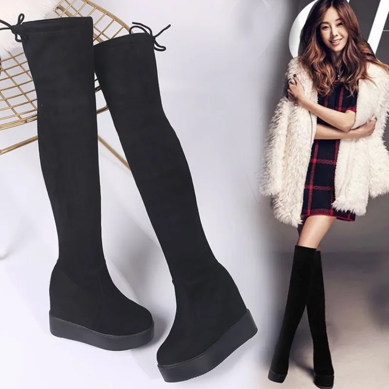 Maogu Woman Long Over-the-knee Boot Women\'s Winter Platform Socks Boots for Women Shoes 2023 Fashion Hidden Heels Botas De Mujer