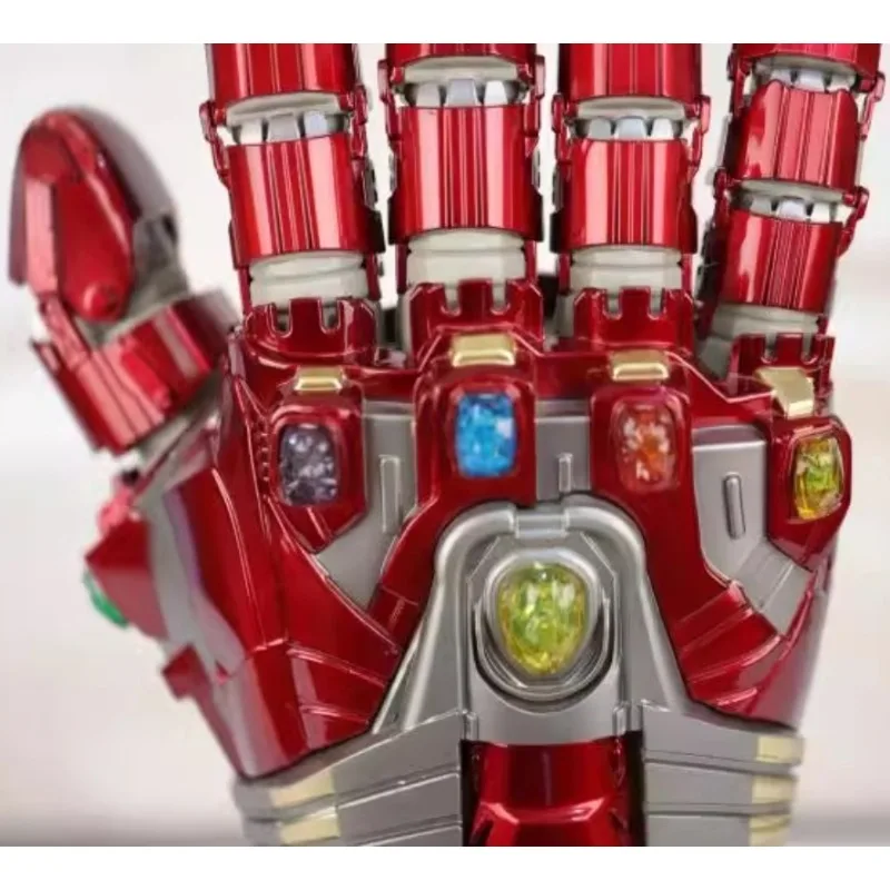 45cm 1:1 All Metal Avengers 4 Iron Man Nano Unlimited Gloves Hulk Edition Wearable Luminous Gloves Arm Model Cosplay Prop