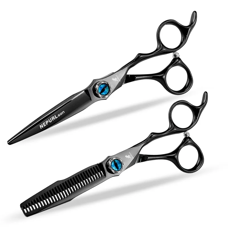 

Black 6.0-inch NEPURLson Devil's Eye screws, hair scissors, thinning scissors, cutting scissors