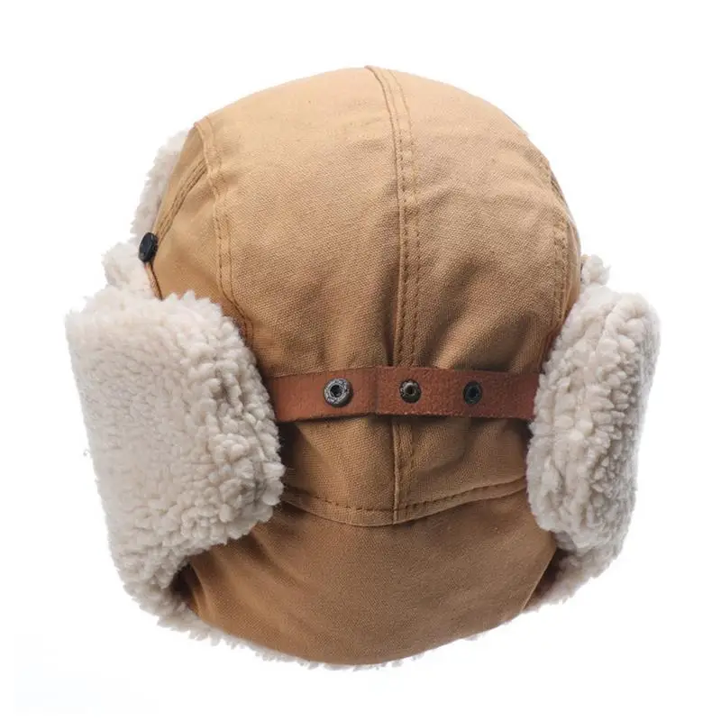 Pilot Hat With Goggles For Winter Skiing Beanie With Ear