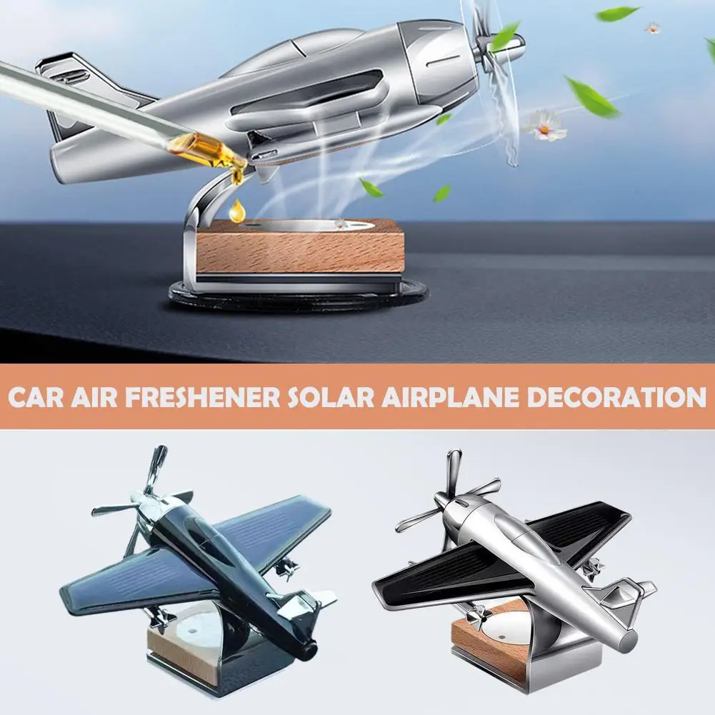 Car Aromatherapy Solar Airplane Decoration Solar Aircraft Decoration Interior Vehicle Car Ornaments Supplies J8D8