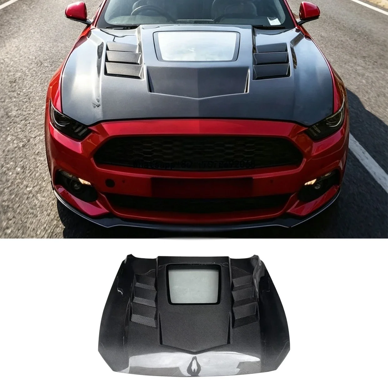 

High Quality Carbon Fiber Transparent Hood With Glass for 2018-2024 Front Engine Cover Bonnet Auto Parts