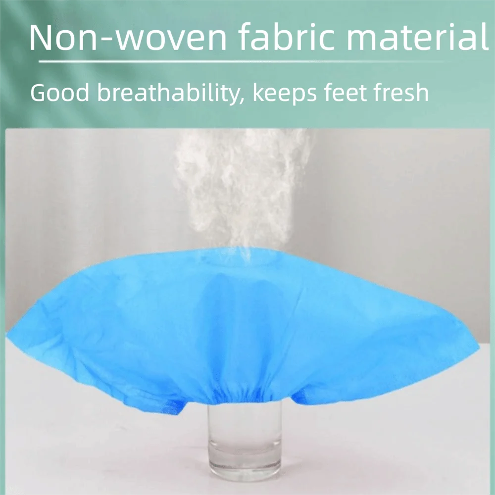 

100Pcs Non-Woven Disposable Shoe Covers Thicken Non-Slip Sole Waterproof Boot Covers Dustproof Durable Anti Slip Overshoes