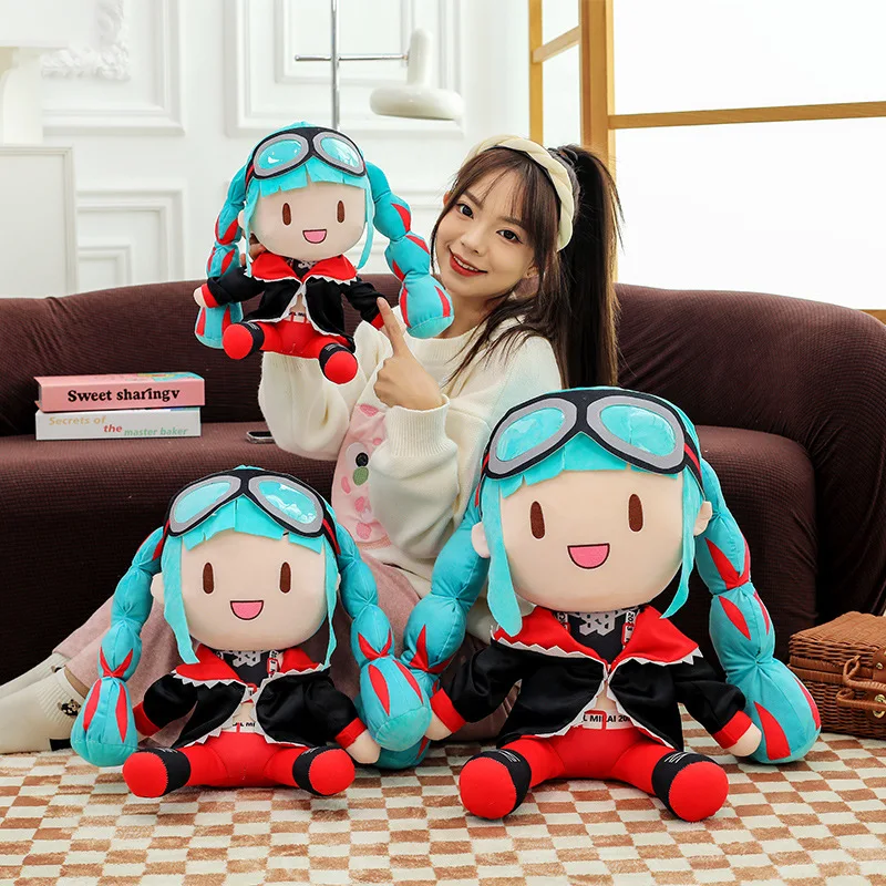 

Hatsune Miku Magical Mirai Plush Toy with Cute Goggles Braided Hair Soft Stuffed Doll for Anime Fans Home Decor Birthday Gift