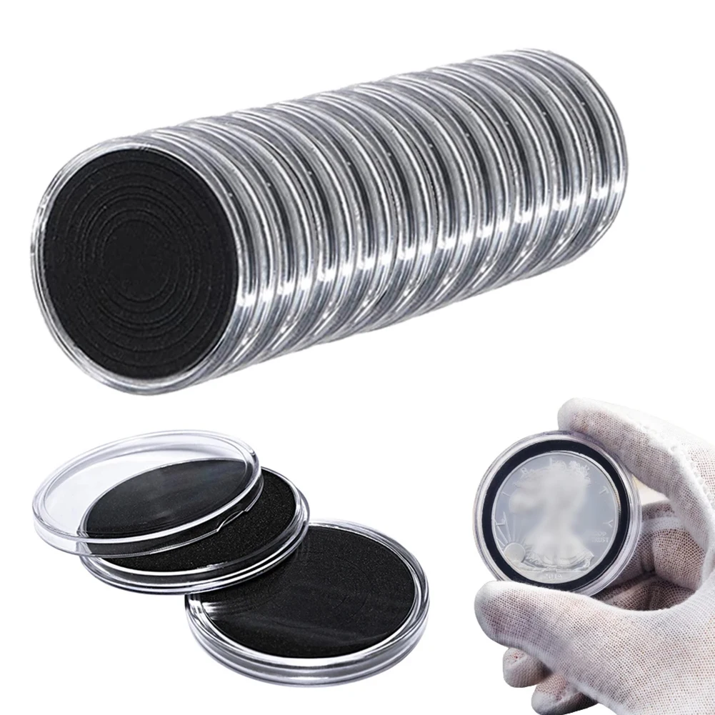 20Pcs Coin Capsule Case Display Stand Storage Box Collector With Adjustable Seal Coin Capsules Display Cases Protection Box