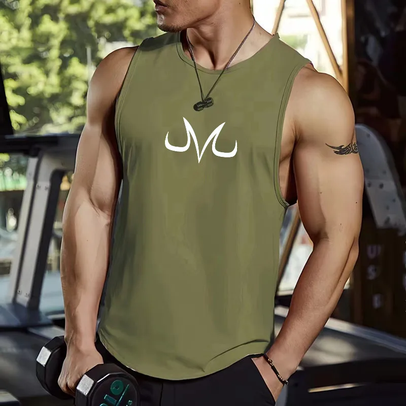 Men's Sleeveless Fitness Shirt Anime M Sports Leisure Jogging Fast Drying Summer Training Top Comfortable Breathable Workout Clo
