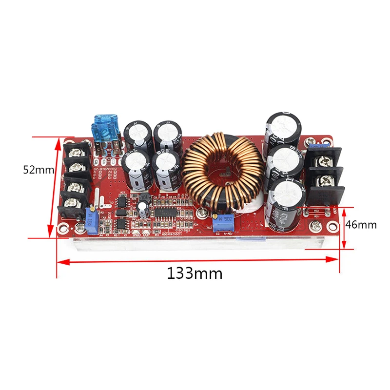 1200W High-power Converter Boost Step-up Power Supply Module Adjustable On-board Charging Power Module Boost Converter Regulator