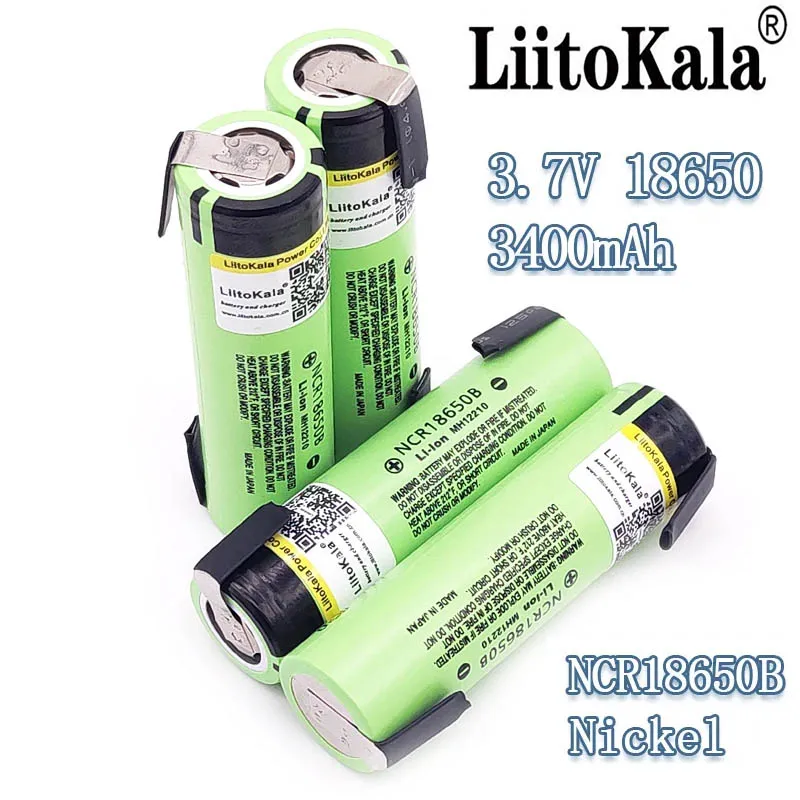 Liitokala new Original NCR18650B 3.7V 3400mAh 18650 Rechargeable Lithium Battery DIY Nickel Piece
