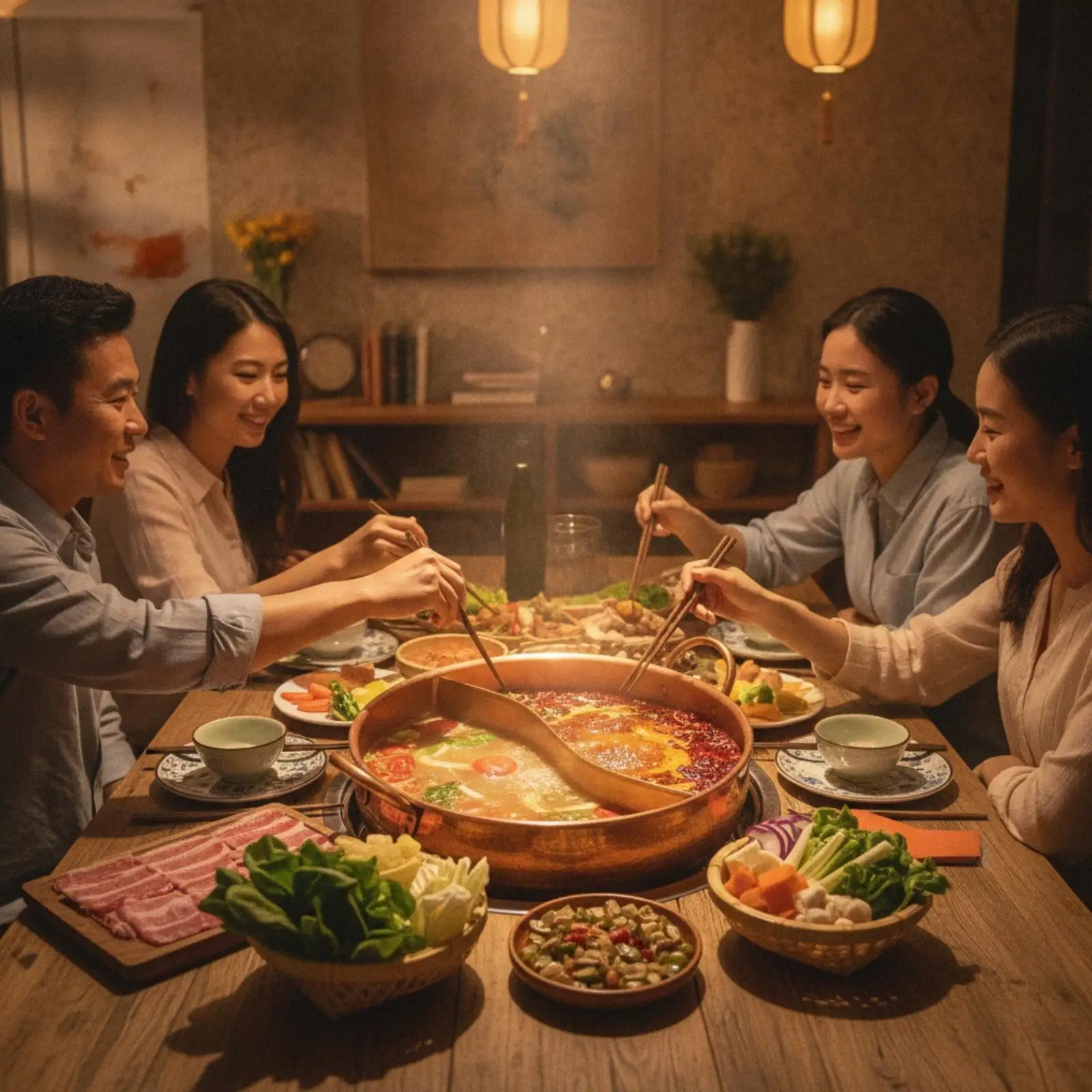 Copper Hotpot Cookware Hammered Bronze Thermal Pot for Induction Gas Stove Shabu Shabu Soup Pot Hot Pot Accessories